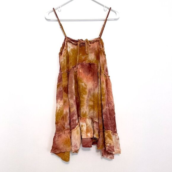 WILD FABLE Mauve Pink Orange Tie Dye Sleeveless Boho Mini Swing Babydoll Dress - Picture 12 of 14